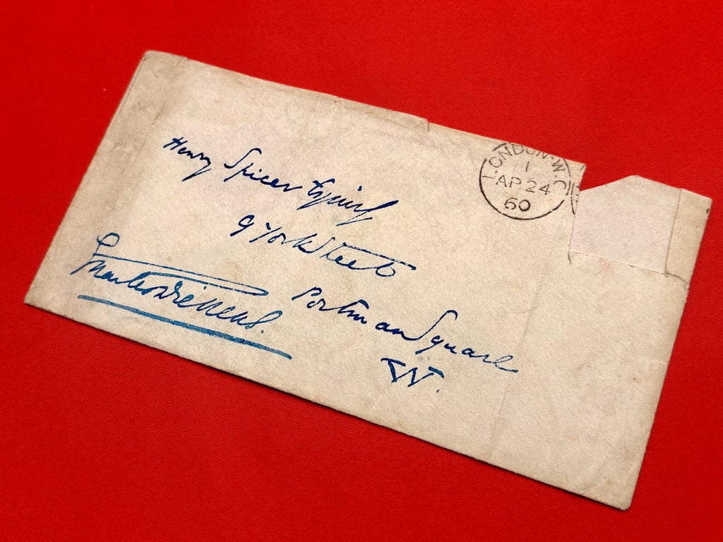 AUTHENTIC ORIGINAL HAND SIGNED CHARLES DICKENS ENVELOPE 1860.
