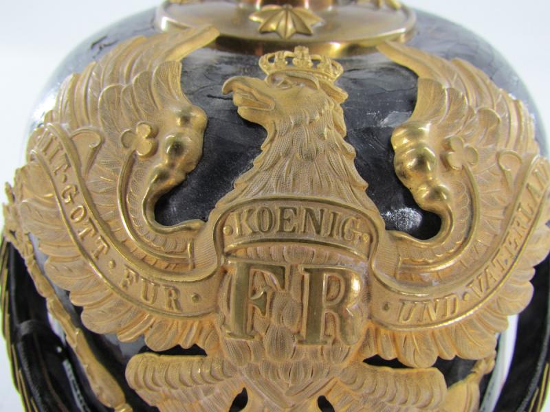 German officers spike helmet ( Pickelhaube ) Artillery Franco-Prussian war