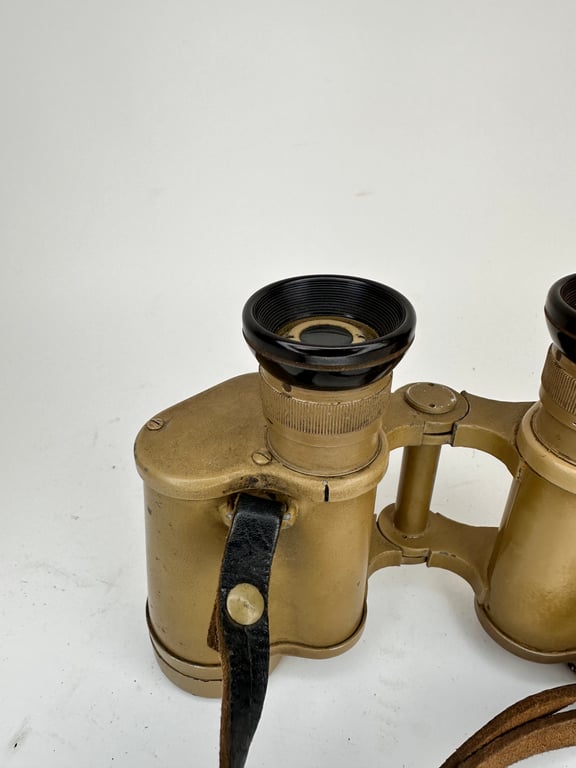 Late War Tan Painted Wehrmacht 6x30 Binoculars "ddx"