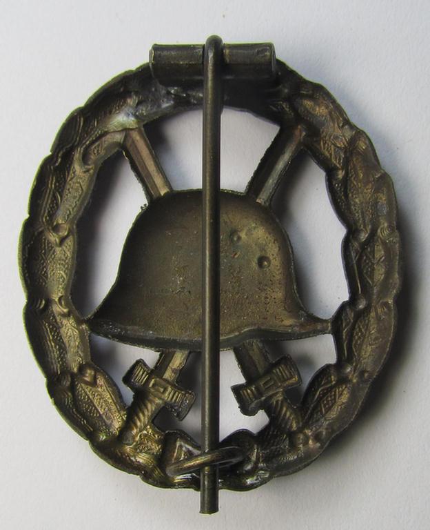 Attractive - and just moderately used- ie. worn! - WWI-pattern, (I deem) silver-class wound-badge (ie.: 'Verwundeten Abzeichen in Silber') being a detailed example of the so-called: 'Durchbrochener'-pattern