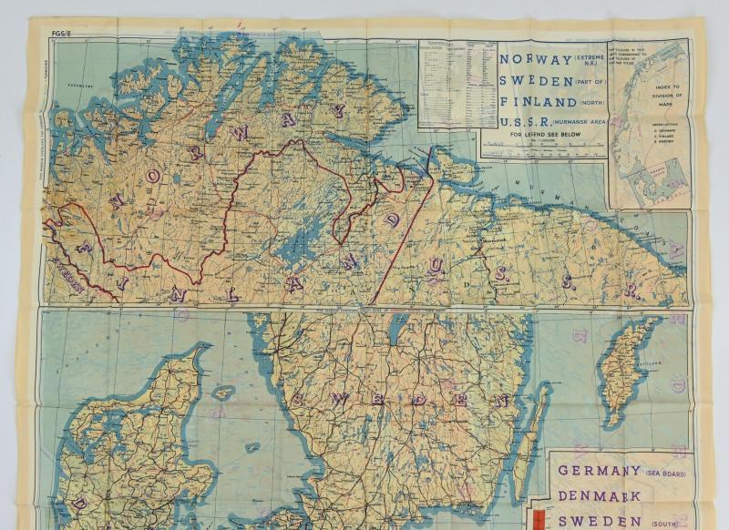 USAAF WW2 Pilot Escape Map FGS A&B Sheet A/B
