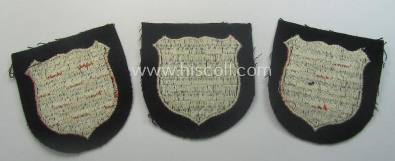 Croatian, Waffen-SS 'volunteer' arm-shield as was specifically intended for usage by soldiers of the: '13. Waffen-Gebirgs-Division der SS' (ie. 'Handschar') that comes in a 'virtually mint- ie. unissued', condition