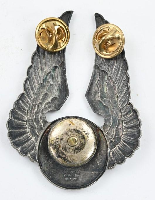 US WW2 Sterling Enamel Officer Civil Air Pilot Cap Wing