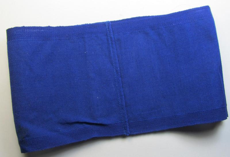 Attractive - and scarcely found! - EM- (ie. NCO-) pattern 'Reichsluftschutzbund' (ie. 'RLB'-) service-armband as executed in the neat 'BeVo'-weave-pattern as was intended for usage by a member serving as an: 'RLB-Melder'