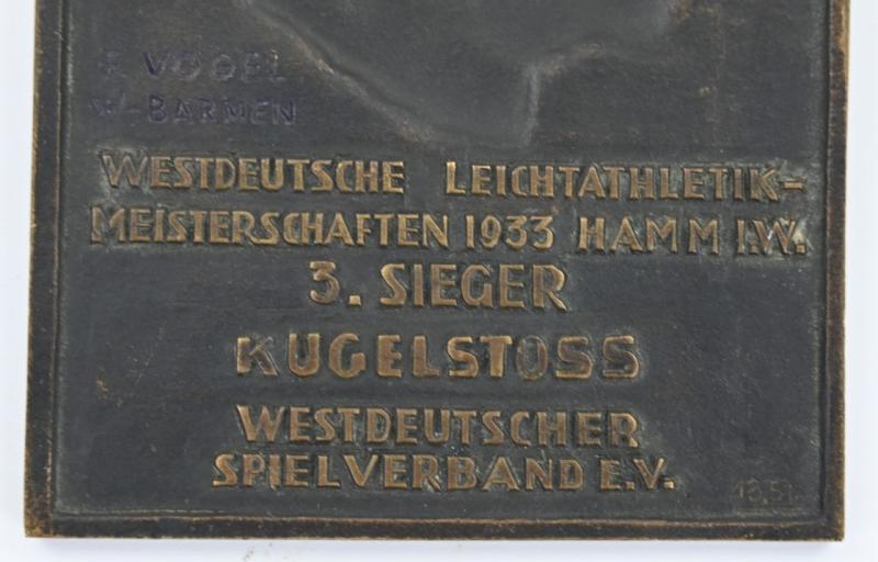 German Third Reich Era Adolf Hitler Plaque / Price