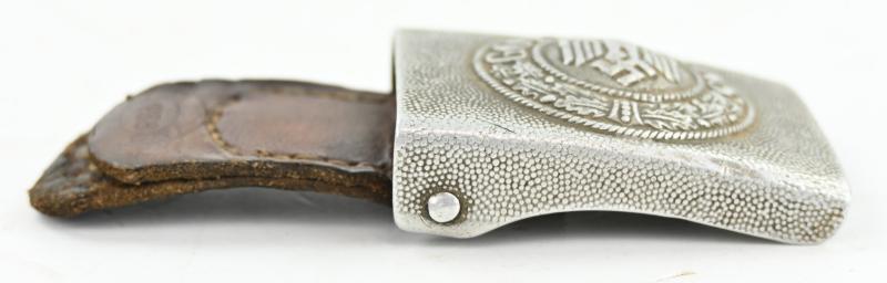 German WH Beltbuckle with leather tab 'St. Merkl'