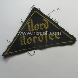 Truly used and/or worn (early-pattern!) 'HJ' ('Hitlerjugend') district-triangle...