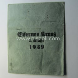 Medal-pouch entitled: 'Eisernes Kreuz 2. Klasse 1939' being...