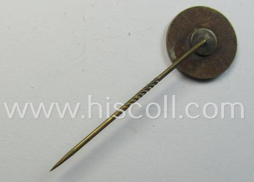 Superb - darker-red-coloured and very nicely preserved! - so-called: 'N.S.D.A.P.'-supporter-pin- ie. party-badge (or: 'Parteiabzeichen') being a smaller-sized specimen that it totally void of a makers'-designation