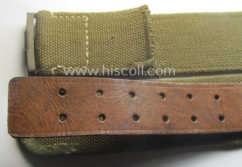 WH (Heeres ie. LW etc.) 'tropical-issue'- belt (ie. 'Koppelriemen') being a 80 cms.-sized- and typical non-maker-marked example