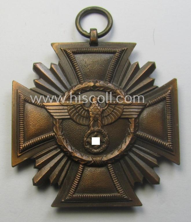 'N.S.D.A.P. Dienstauszeichnung in Bronze' (ie. '3. Stufe für 10 Jahre t. Dienste') being a clearly maker- (ie. '14'-) marked- (and typical 'light-weight'!) example as was produced by the maker (ie. 'Hersteller') named: 'L.Chr. Lauer'