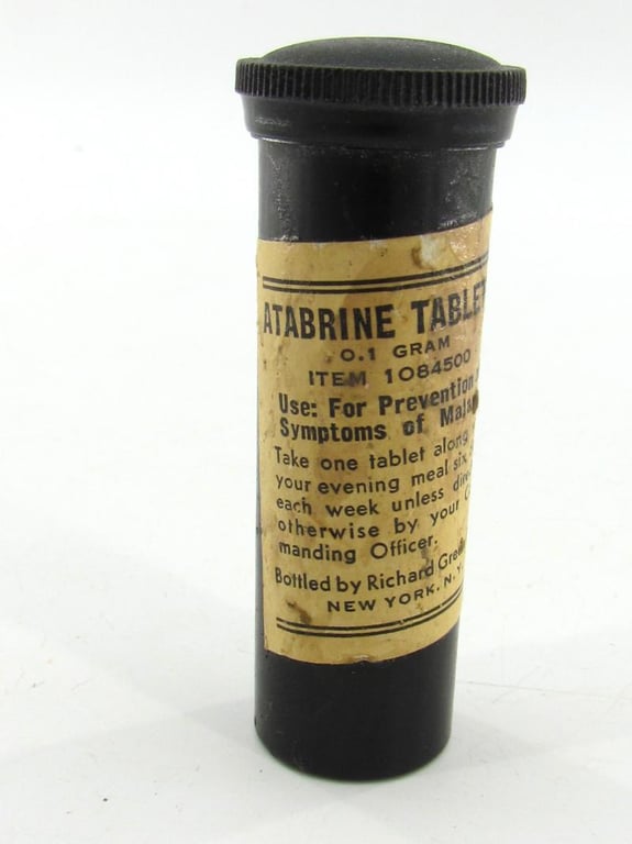 US WWII Tube with Atabrine Tablets