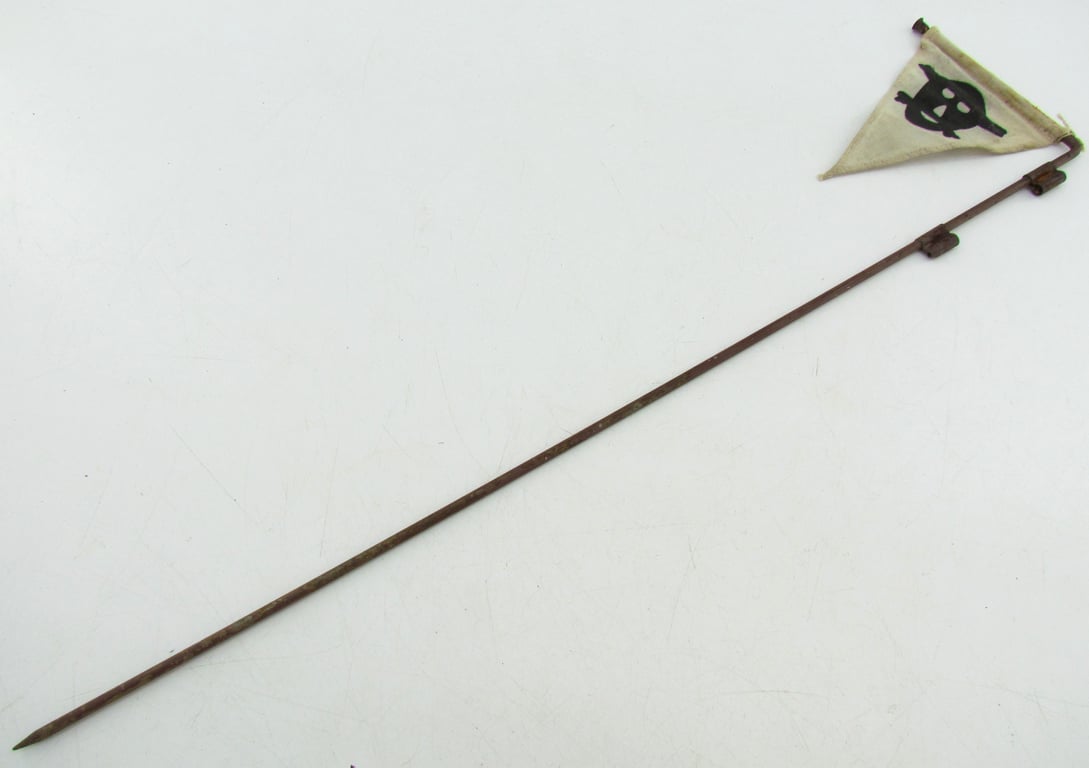 Extremely Rare White Variant Wehrmacht Mine Warning Flag