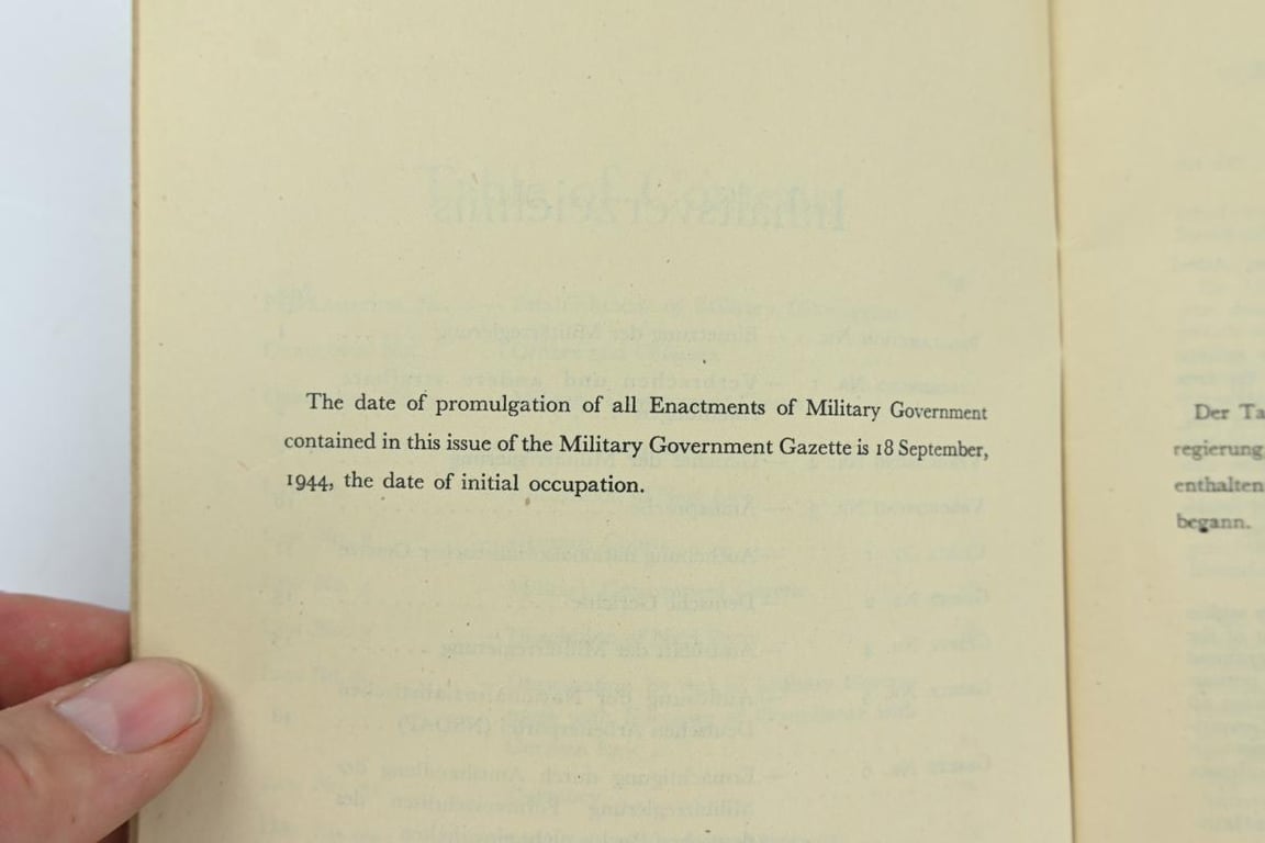 German Occupied Regulations Book 12th Army Group