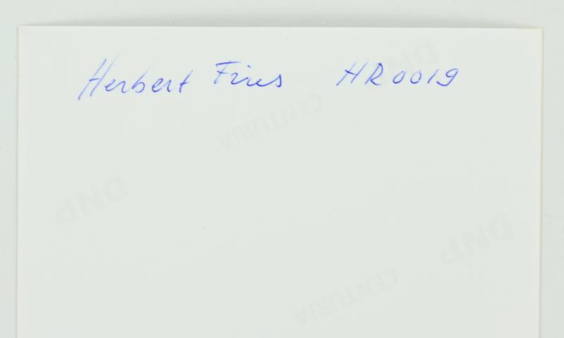 Signature of Luftwaffe Fallschirmjager KC Recipient 'Herbert Fries'