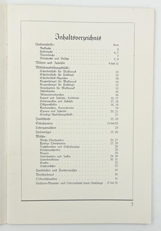 German WH Clothing Booklet 1937