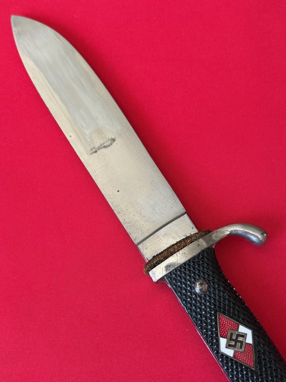 WW2 GERMAN HITLER YOUTH KNIFE, RZM STAMPED 1938 M7/62 Friedrich Plucker Jr of Solingen-Grafrath.
