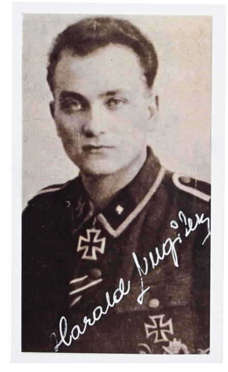 Signature of Waffen-SS KC Recipient 'Harald Nugiseks'