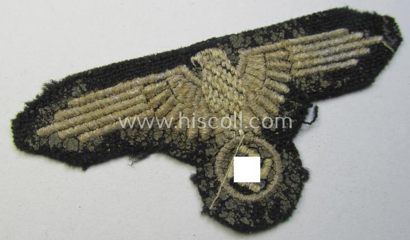 Superb example of a mid- (ie. later-war-) pattern, 'SS' (ie. 'Waffen-SS') so-called: 'RzM-style' enlisted-mens'-/ie. NCO-pattern arm-eagle as was intended for usage by the various Waffen-SS troops throughout the war