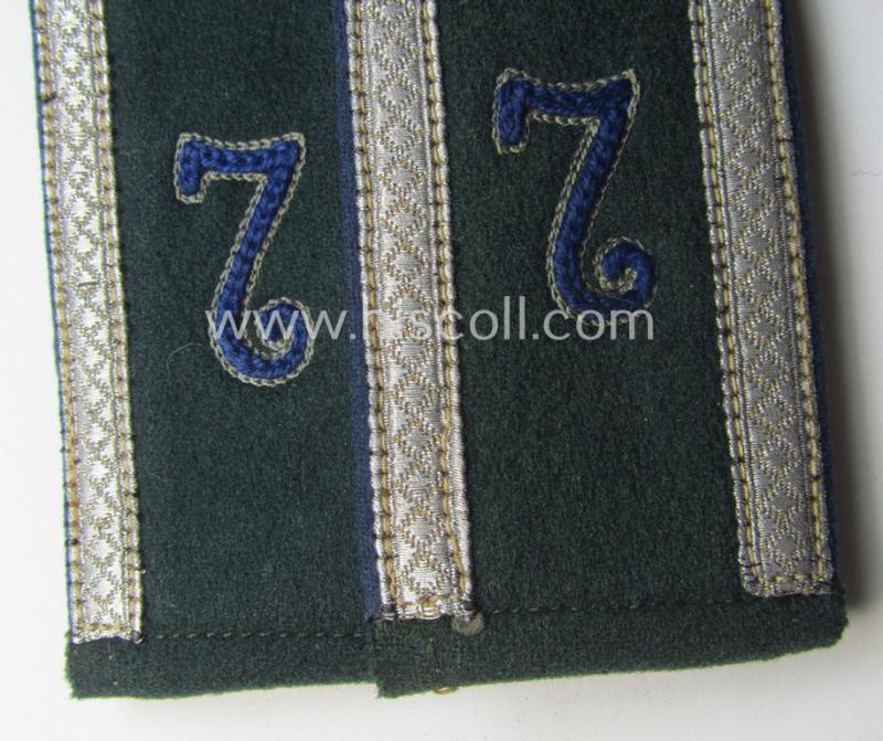 Pair of early- (ie. pre-) war-period WH (Heeres), 'M36'- (ie. 'M40-) pattern (rounded-styled and neatly 'cyphered') NCO-type shoulderstraps as was intended for an: 'Uffz. des Sanitäts-Abtlgs. 7'