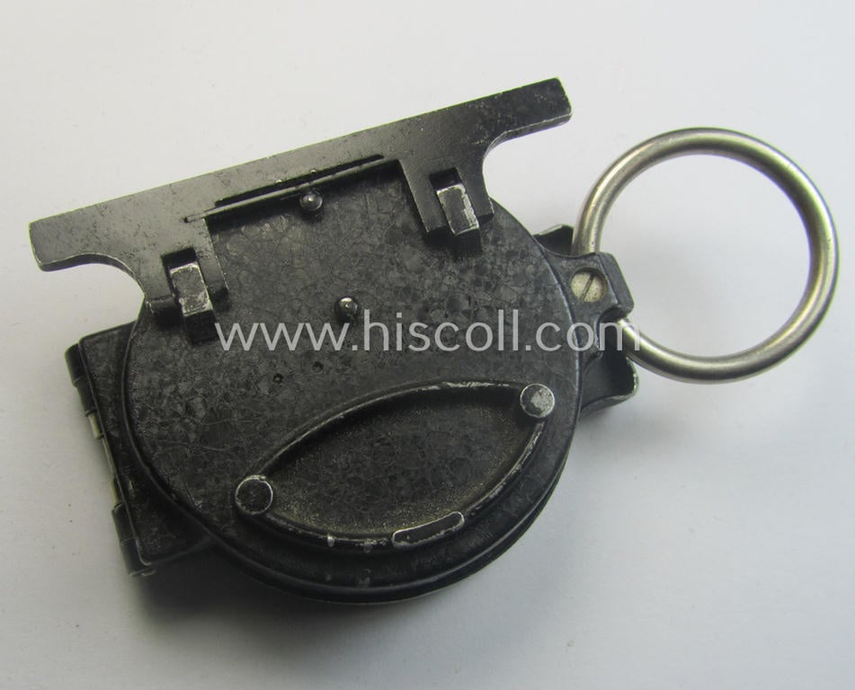 Pre-war-period, 'standard-issue'-pattern and/or (typical) black-coloured (and/or partly  aluminium-based) WH compass (ie. 'Marschkompass') which is nicely maker- (ie. 'Fargel & Rossmannith'-) marked and/or individually numbered: '19688'