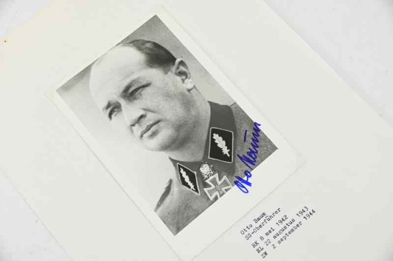 Signature of Waffen-SS KC-OLC&S Recipient 'Otto Baum'