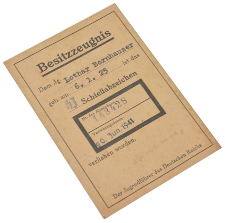 German Certificate HJ Shooting Badge