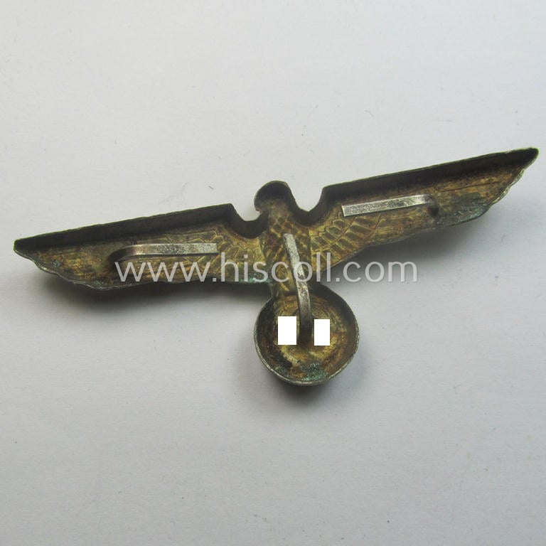 Fully matching WH (Heeres) NCO- (ie. officers'-) type (and 'Buntmetall'-based!) visor-cap insignia-set for attachment onto the various NCO- ie. officers'-type visor-caps (ie. 'Schirmmützen')