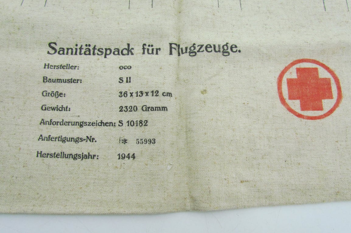 Rare Luftwaffe Aircraft Medical Pack Cover (Sanitätspack für Flugzeuge) – 1944