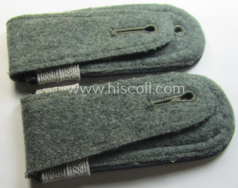 Superb - fully matching and actually scarcely seen! - pair of WH (Heeres) NCO-type (ie. 'M40- o. M43'-pattern) shoulderstraps as was intended for usage by a: 'Feldwebel u. Offiziers-Anwärter eines Pionier-Bataillons o. Regiments'