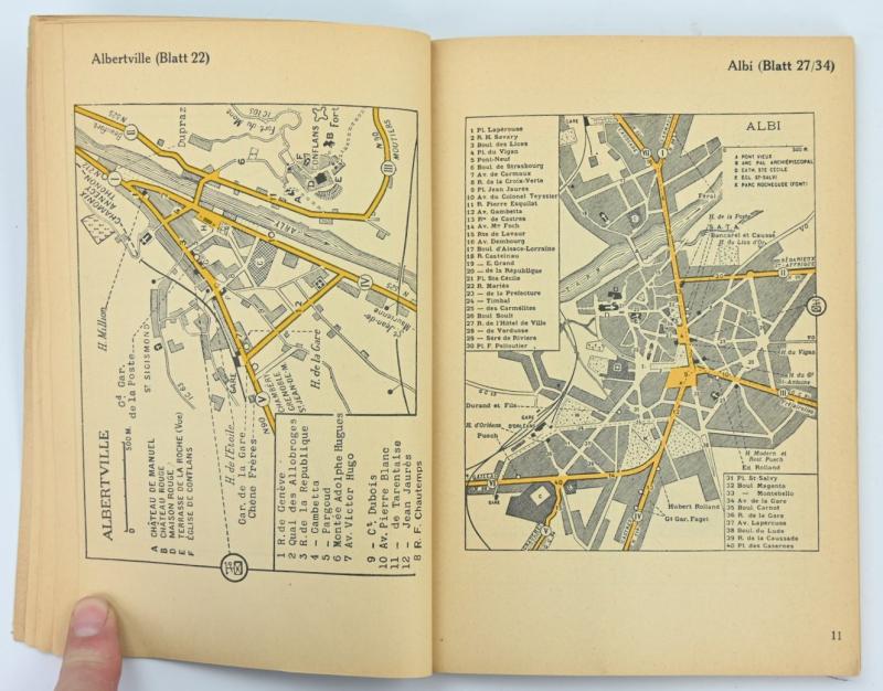 German WH City Mapcard of South-East France 1940