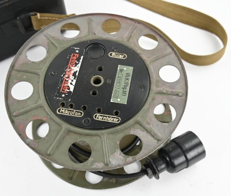 German WH Radio/ Transmitter Extension Cable Reel in Carrying Case