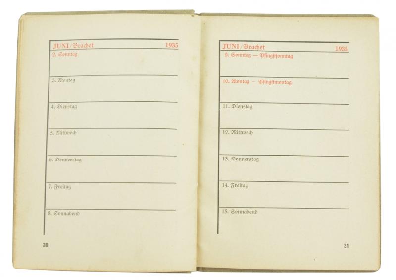 German DRL Pocket Agenda 1935