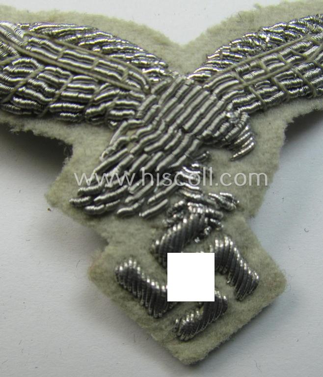 WH (LW) officers'-type visor-cap eagle for the white-topped LW officers'-type visor-caps (ie. 'Sommer-Schirmmützen')