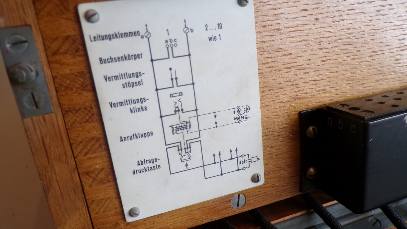 Kleiner klappenschrank zu 10 leitungen