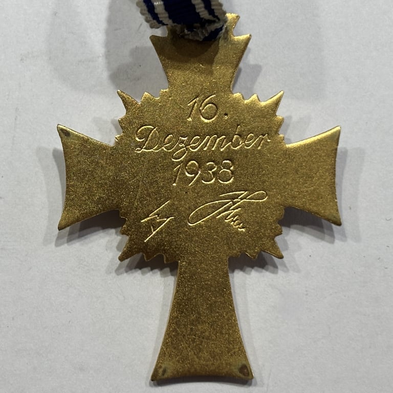 Mother's Cross in Gold with full ribbon