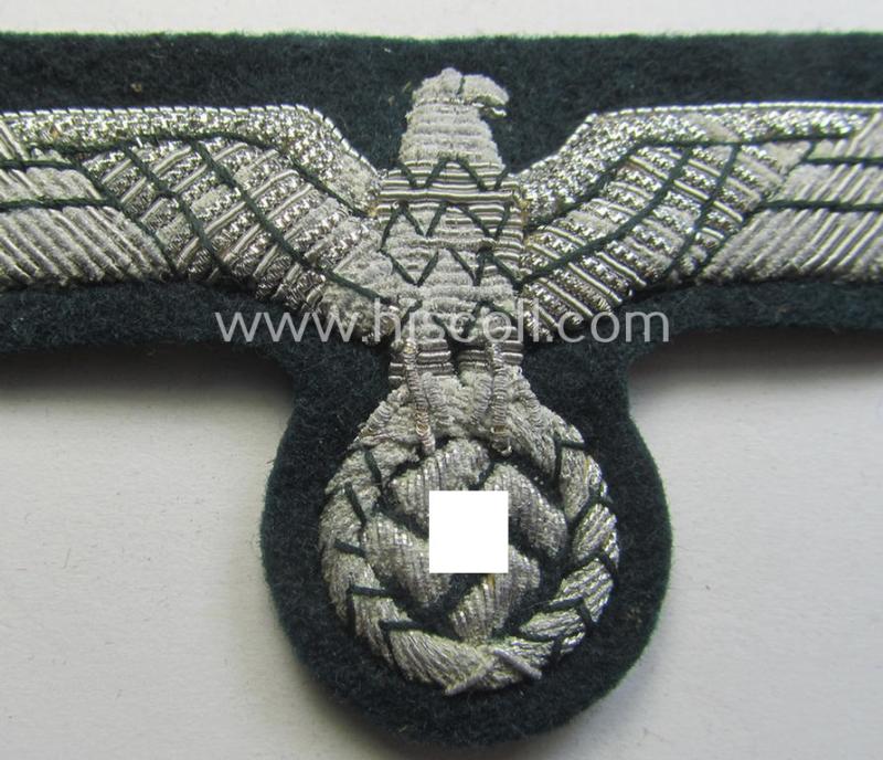 WH (Heeres) officers'-type, hand-embroidered breast-eagle (ie. 'Brustadler für Offiziere') that came stored in its period, 'Cellophan' pouch