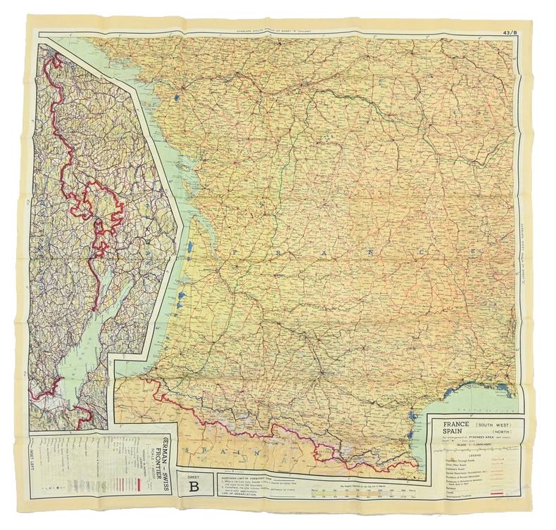 USAAF WW2 Pilot Escape Map 43A/B