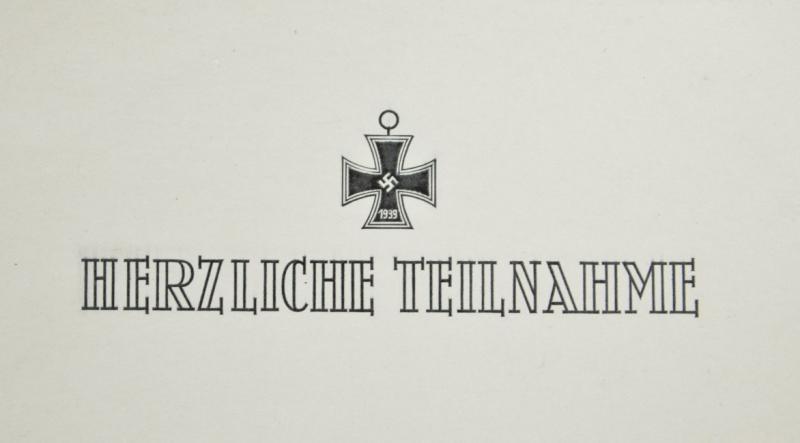 German WW2 Sincere Condolences Cards