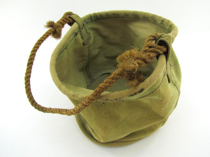 British WWII Army Issue Canvas Water Bucket