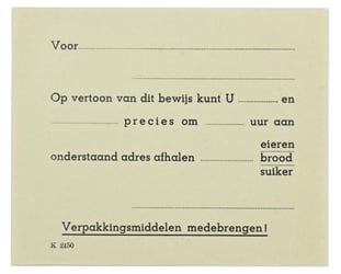 Dutch WW2 Food Coupon