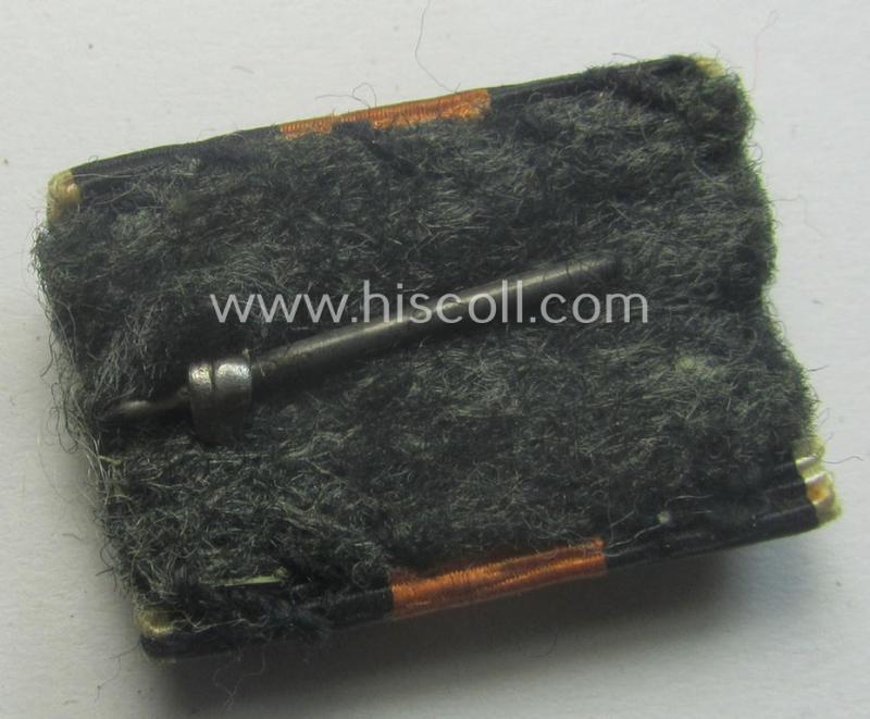 Single-pieced, WH (Heeres etc.) ribbon-bar (ie. 'Band- o. Feldspange') that is showing the ribbon for a Czech 'Anschluss'-medal (and having a detailed- and larger-sized miniature 'Prager Burg-Spange' period-attached)