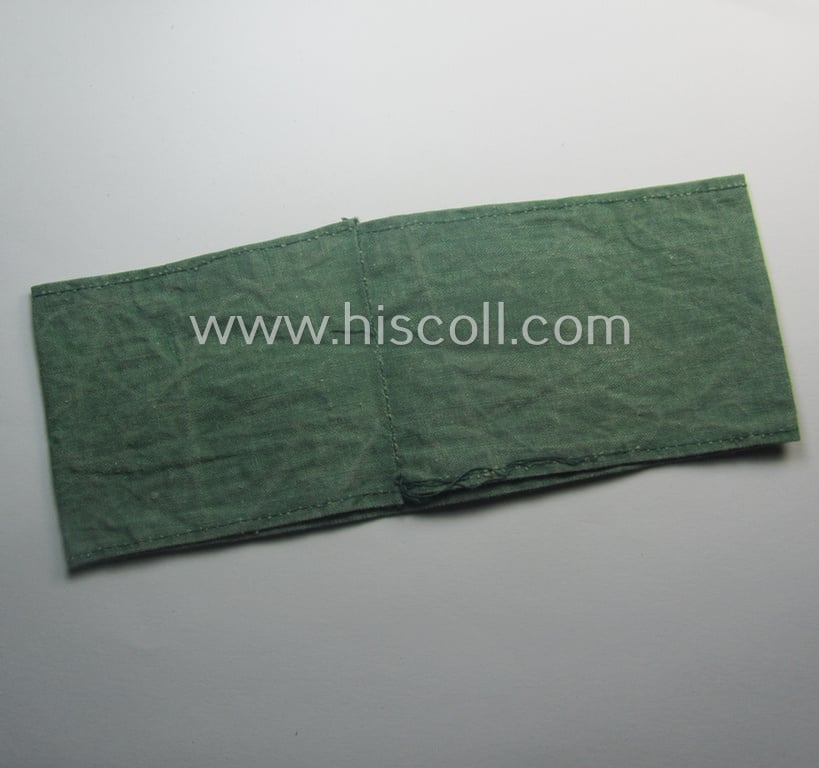 Clearly used - and most certainly not that often seen! - 'Reichsluftschutzbund' (ie. 'RLB'-) related service-armband (ie. 'Armbinde') being of the 'entirely printed'-type showing the text: 'Luftschutz'