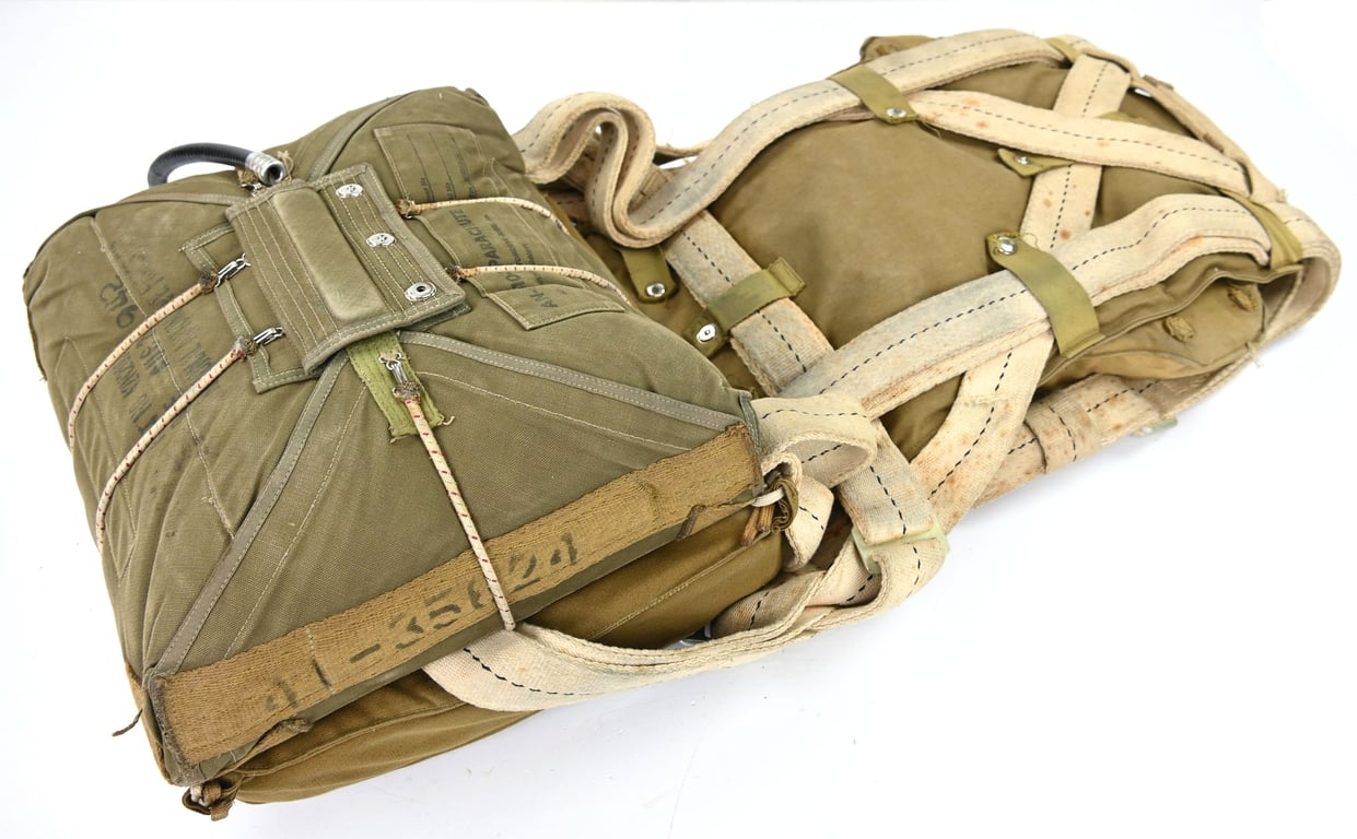 USAAF WW2 Named AN6510-1 Seat Parachute Harness Assembly