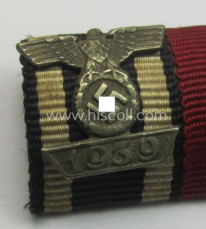 4-pieced, WWI- (ie. WWII-) period ribbon-bar (ie. 'Feld- o. Bandspange') showing various WWI- (ie. WWII-) period awards and a: WWI-period: 'EK II. Kl.' (with detailed 'Wiederholungs-Spange Miniatur')