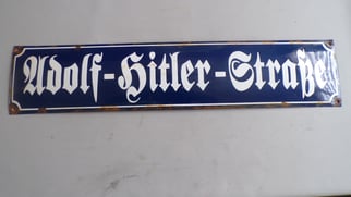 Adolf Hitler Strasse enamel sign