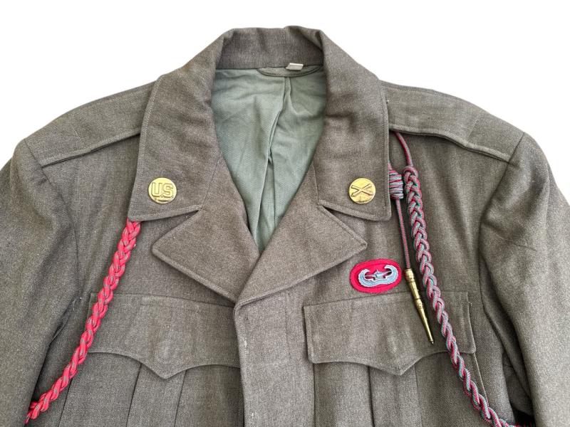 US WWII Glider Artillery Ike Jacket and Garrison Cap