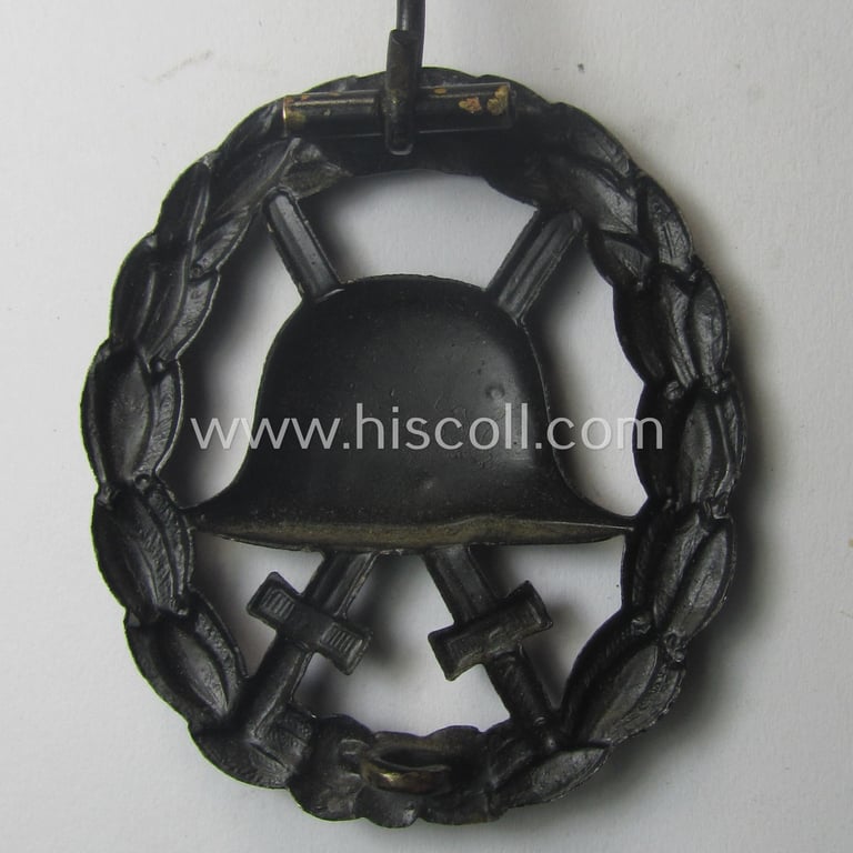 WWI-pattern, black-class wound-badge (ie.: 'Verwundeten Abzeichen in Schwarz') of the so-called: 'Durchbrochener'-pattern