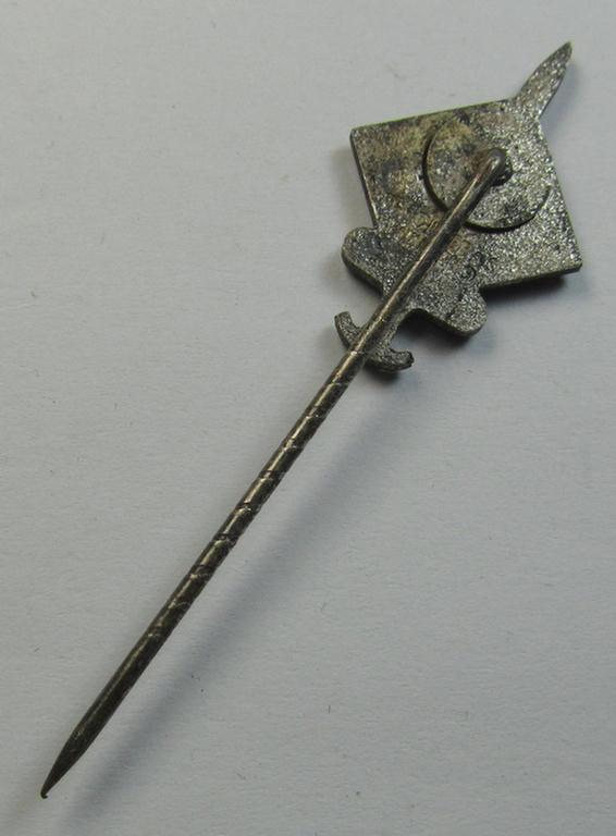 Superb - and truly rarely encountered! - WH (Heeres) 'Truppentraditions-Abzeichen o. Ehrennadel der 539. Infanterie-Division' being a maker- (ie. 'Deschler - München'-) marked example as executed in silvered metal (ie. 'Buntmetall')
