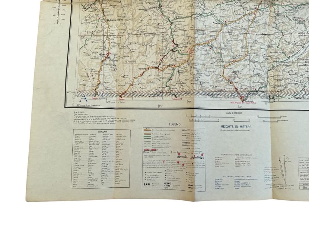 US WWII Road Map for the Italian Campaign ( Sheet nr 14 )